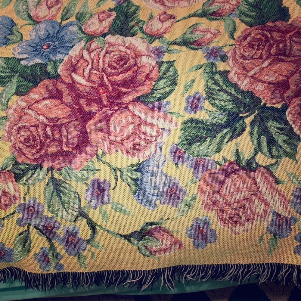 Floral blanket throw